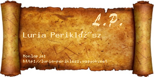 Luria Periklész névjegykártya